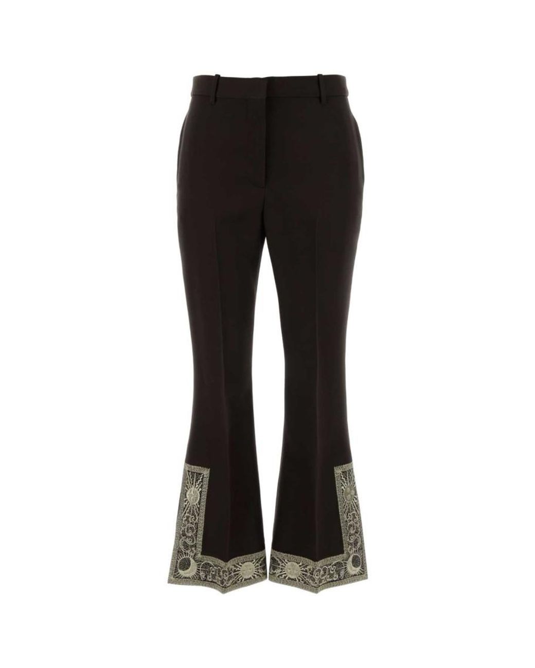Burberry Black Flared Flat Front Pant