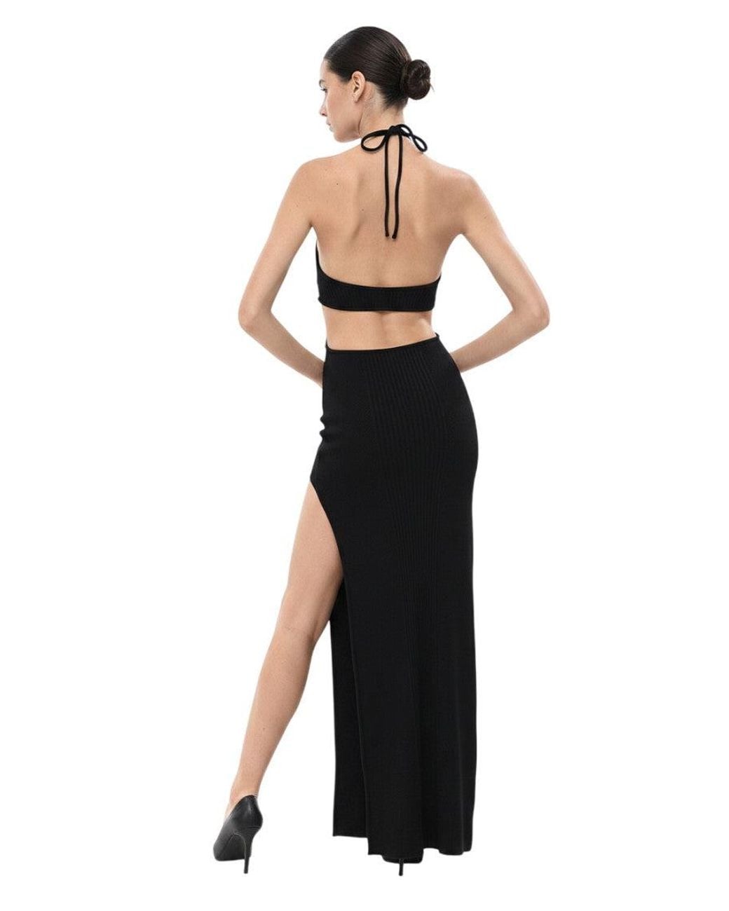 Off-White c/o Virgil Abloh Black Halter Neck Maxi Dress