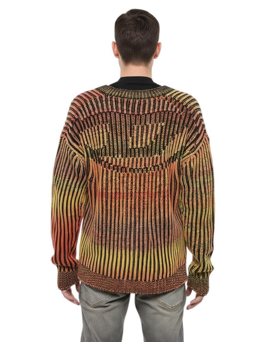 DIESEL Brown V Neck Cardigan for men
