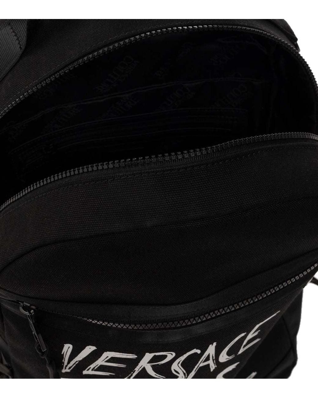 Versace Jeans Couture Black Logo Large Backpack for men