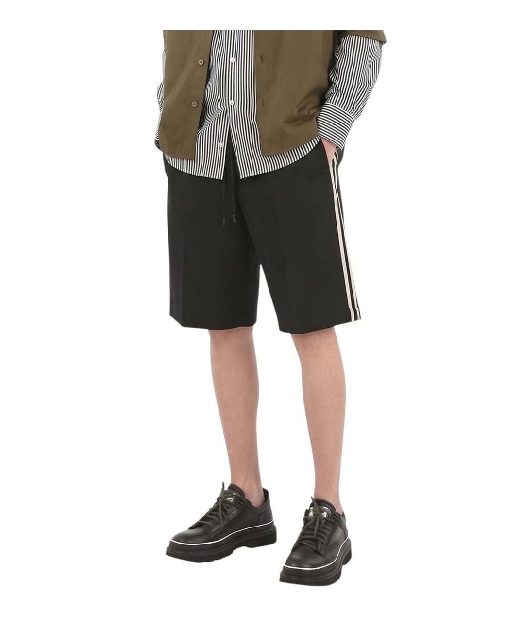 Neil Barrett Black Relaxed Solid Shorts for men