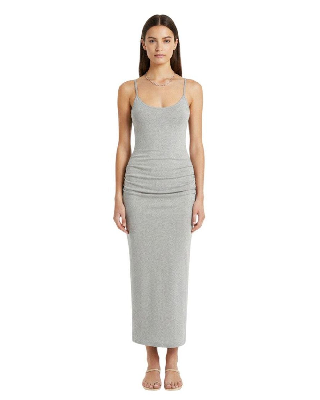 Totême White Scoop Neck Maxi Dress