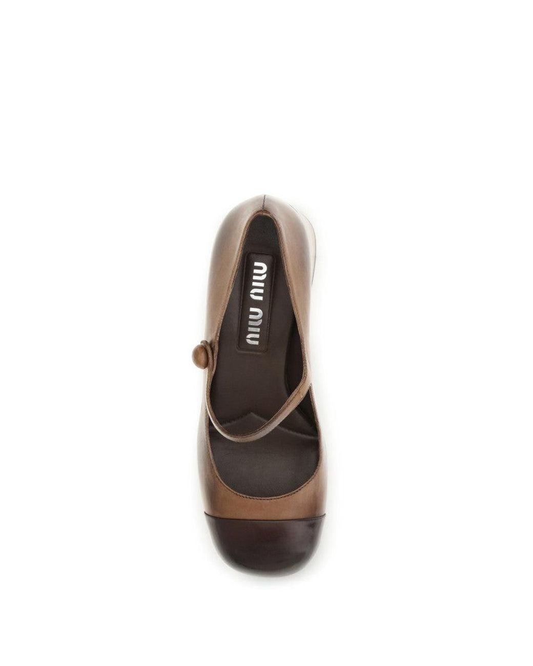 Miu Miu Brown Color Block Jane Pumps