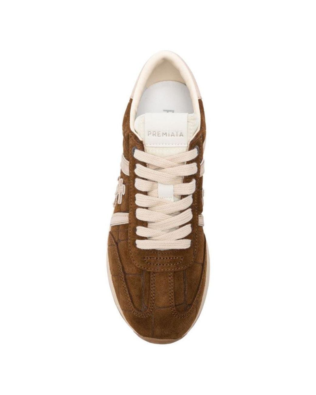 Premiata Brown Color Block Sneakers