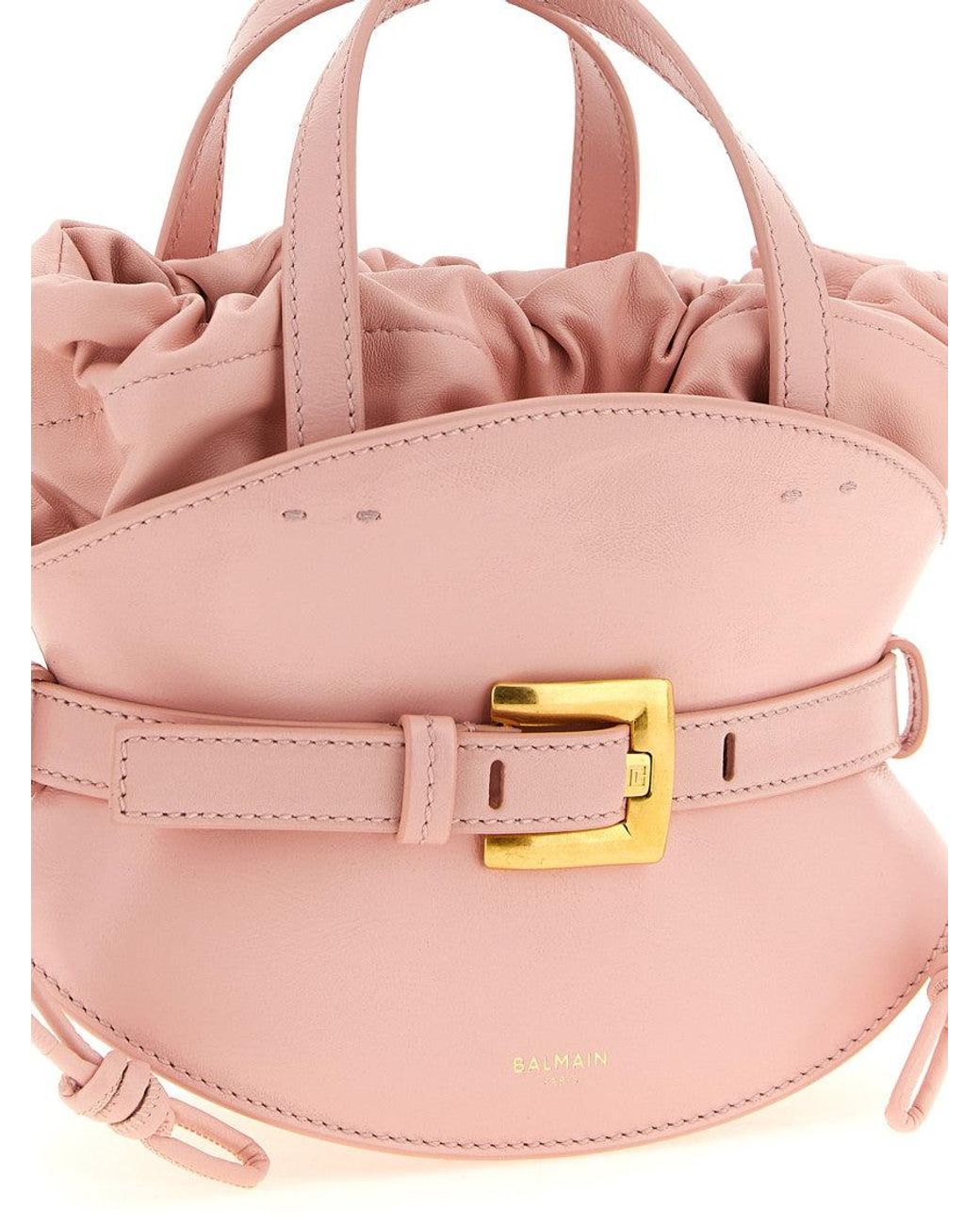 Balmain Pink Shuffle Mini Bucket Bag