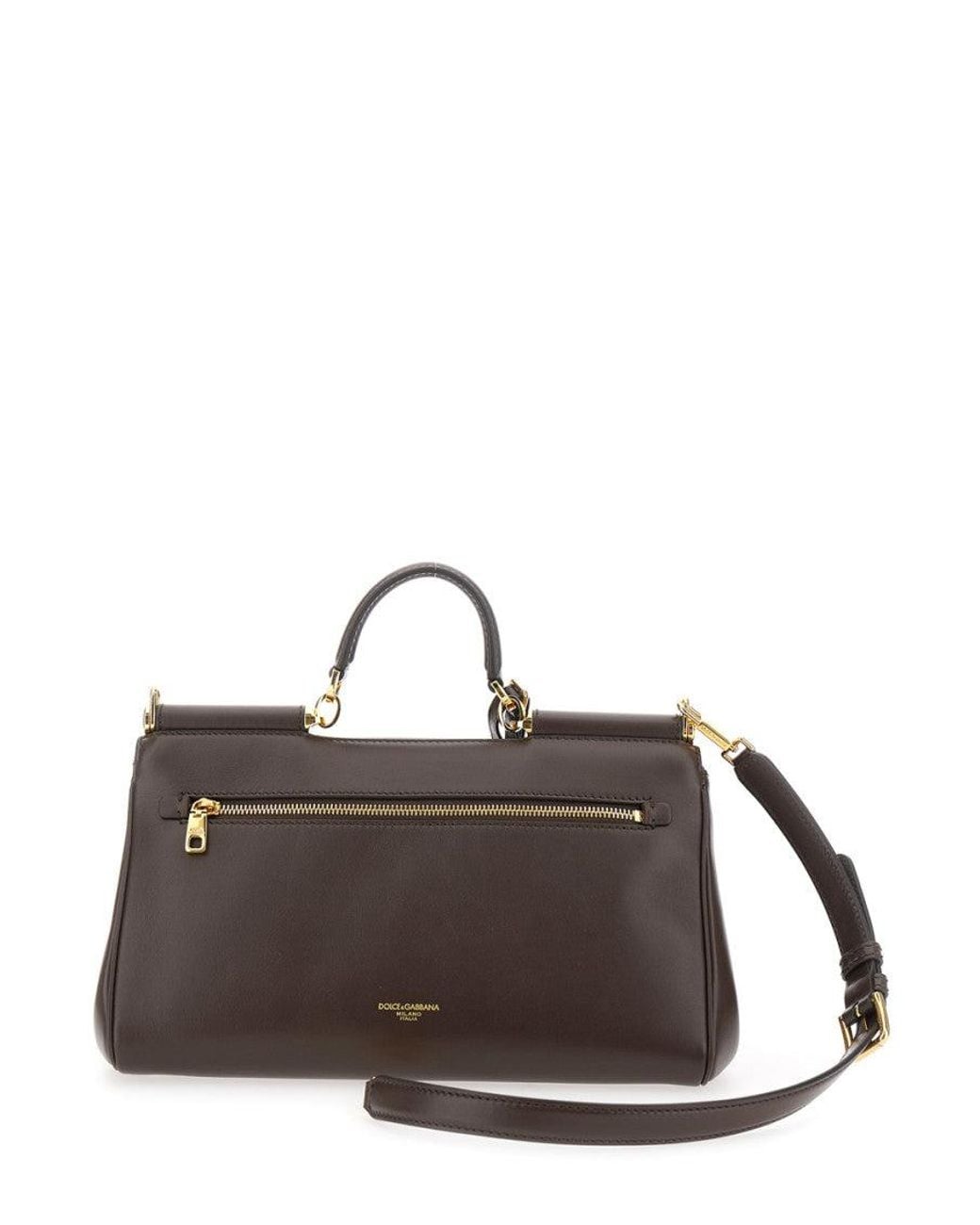 Dolce & Gabbana Brown Sicily Satchel
