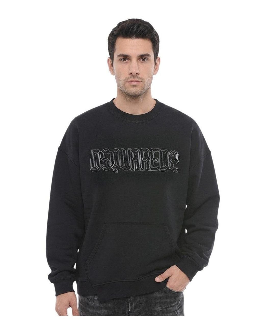 DSquared² Black Crew Neck Sweatshirt for men