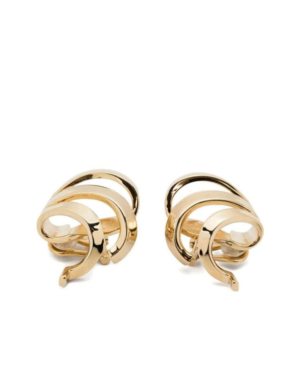 Ferragamo Metallic Golden Leafbig Earrings