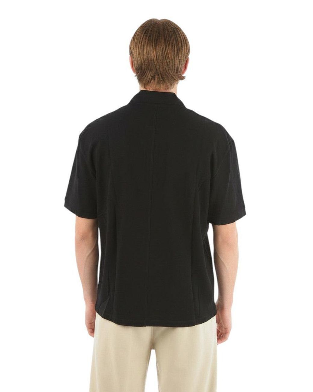 Neil Barrett Black Loose Shirt Collar Polo for men