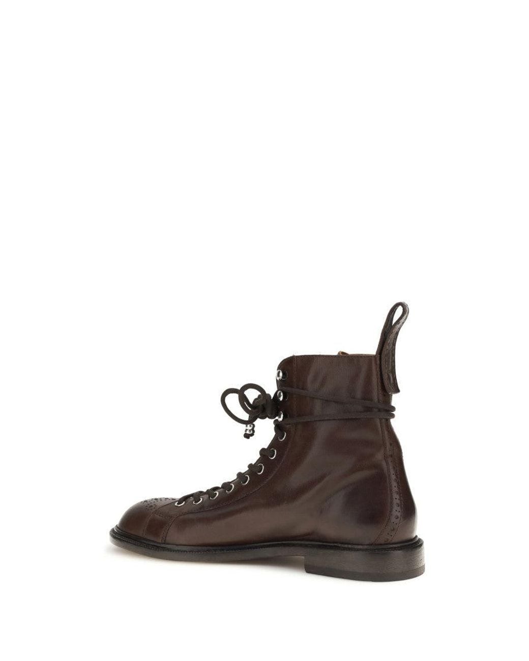 Versace Brown Leather Ankle Boots for men
