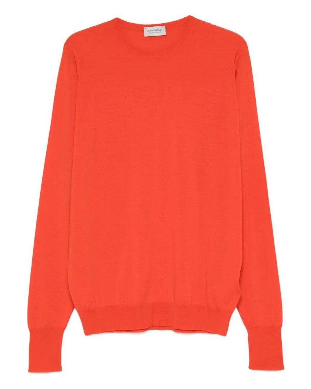 John Smedley Red Crewneck Knit Sweater for men