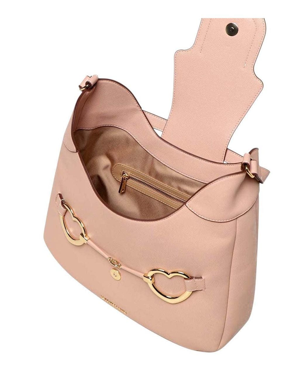 Love Moschino Pink Heart Clamp Medium Hobo