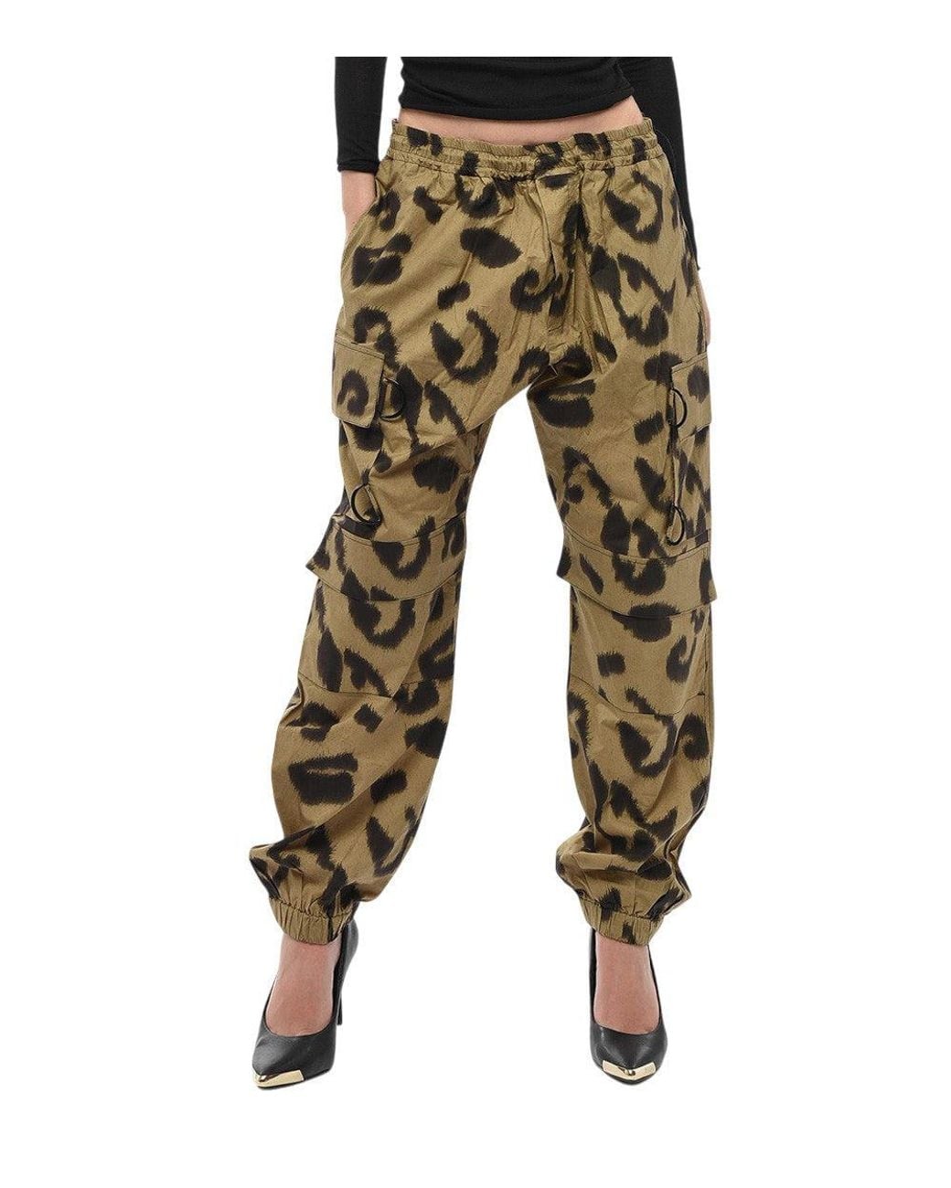 Stella McCartney Brown Animal Print Cargos Pants