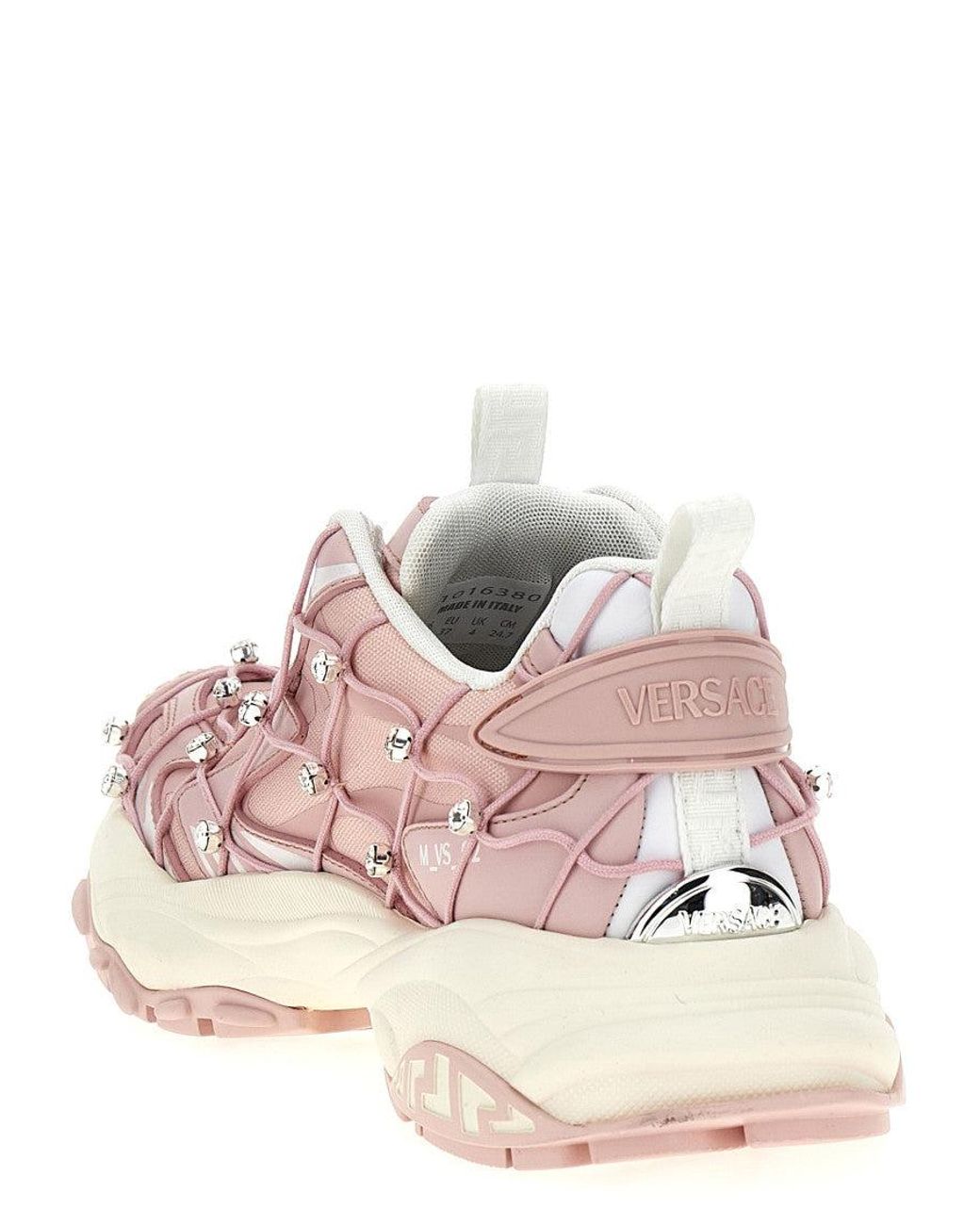 Versace Pink Lace Up Sneakers
