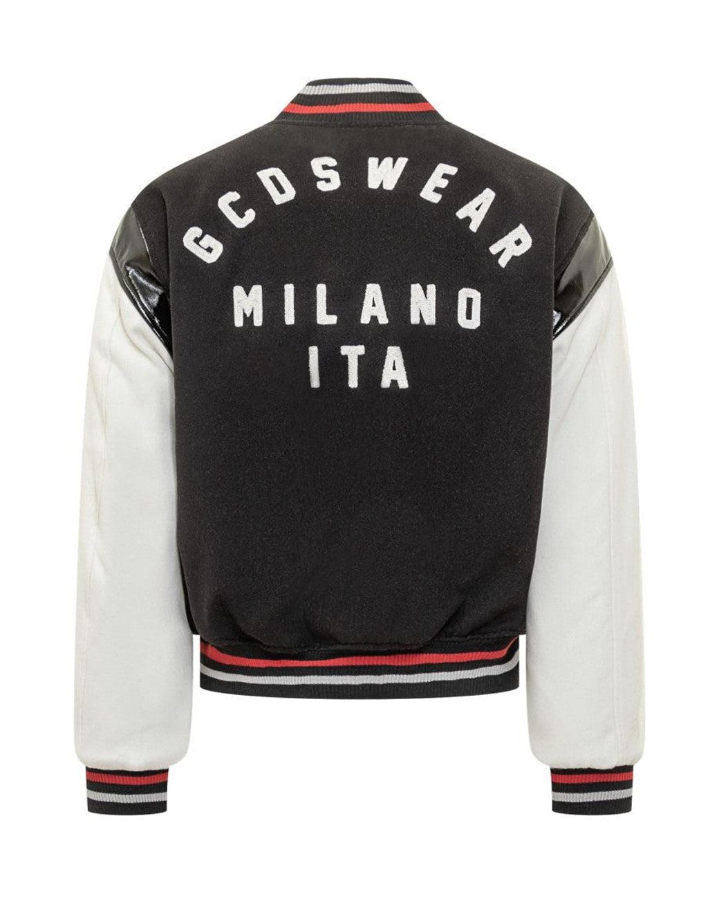 Gcds Black Color Block Band Collar Jacket for men