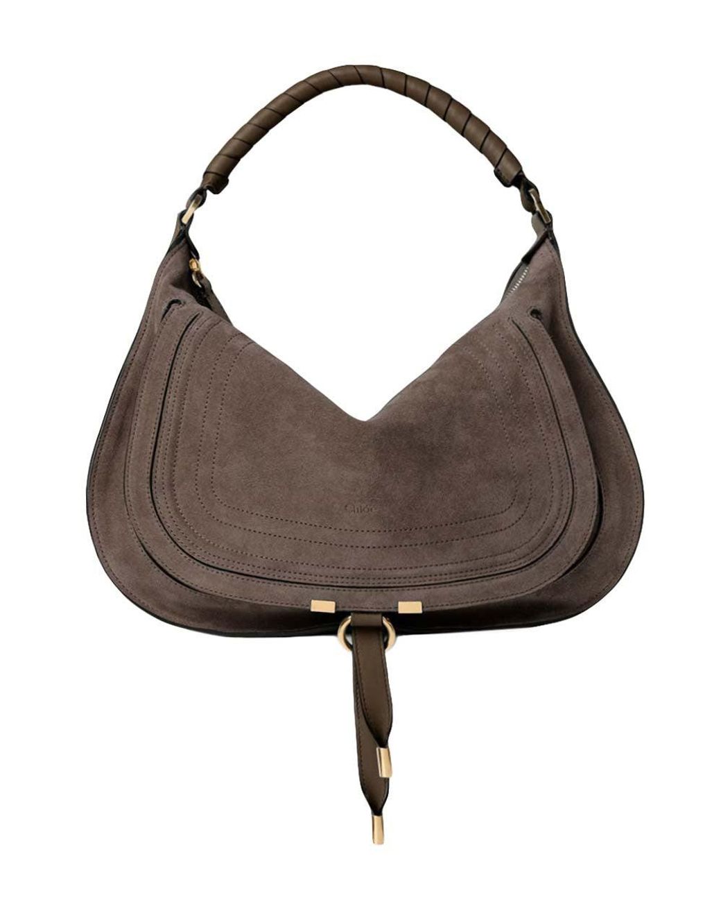 Chloé Brown Dark Marcie Large Shoulder Bag