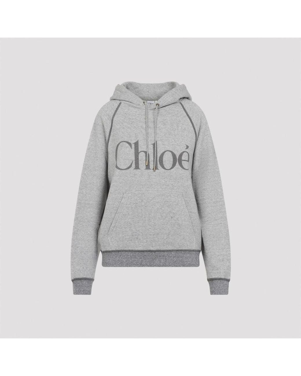Chloé Gray Logo Hoodie