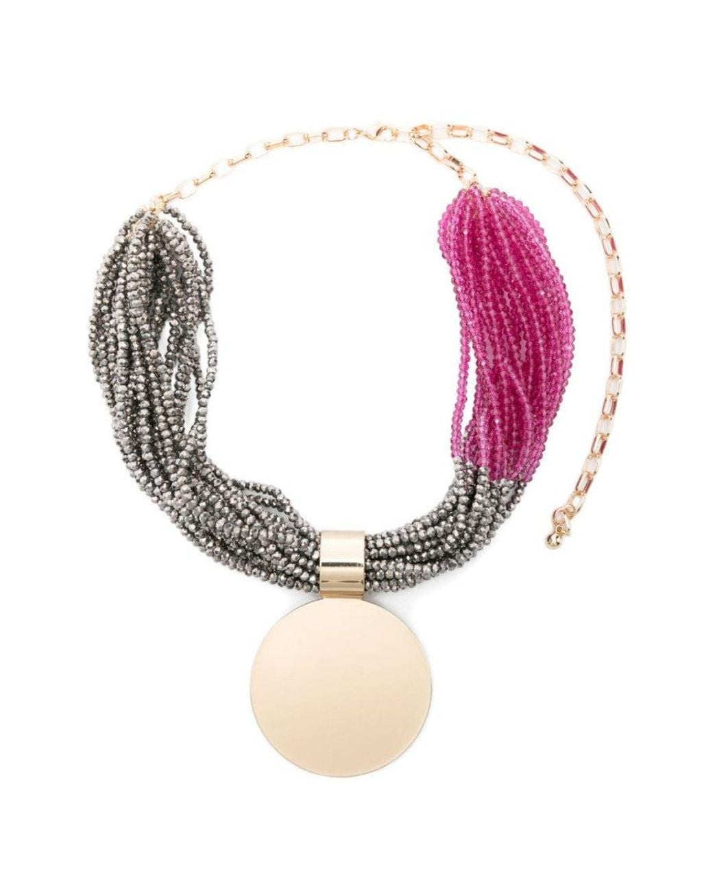 Antonelli Pink Beads Embellished Necklace