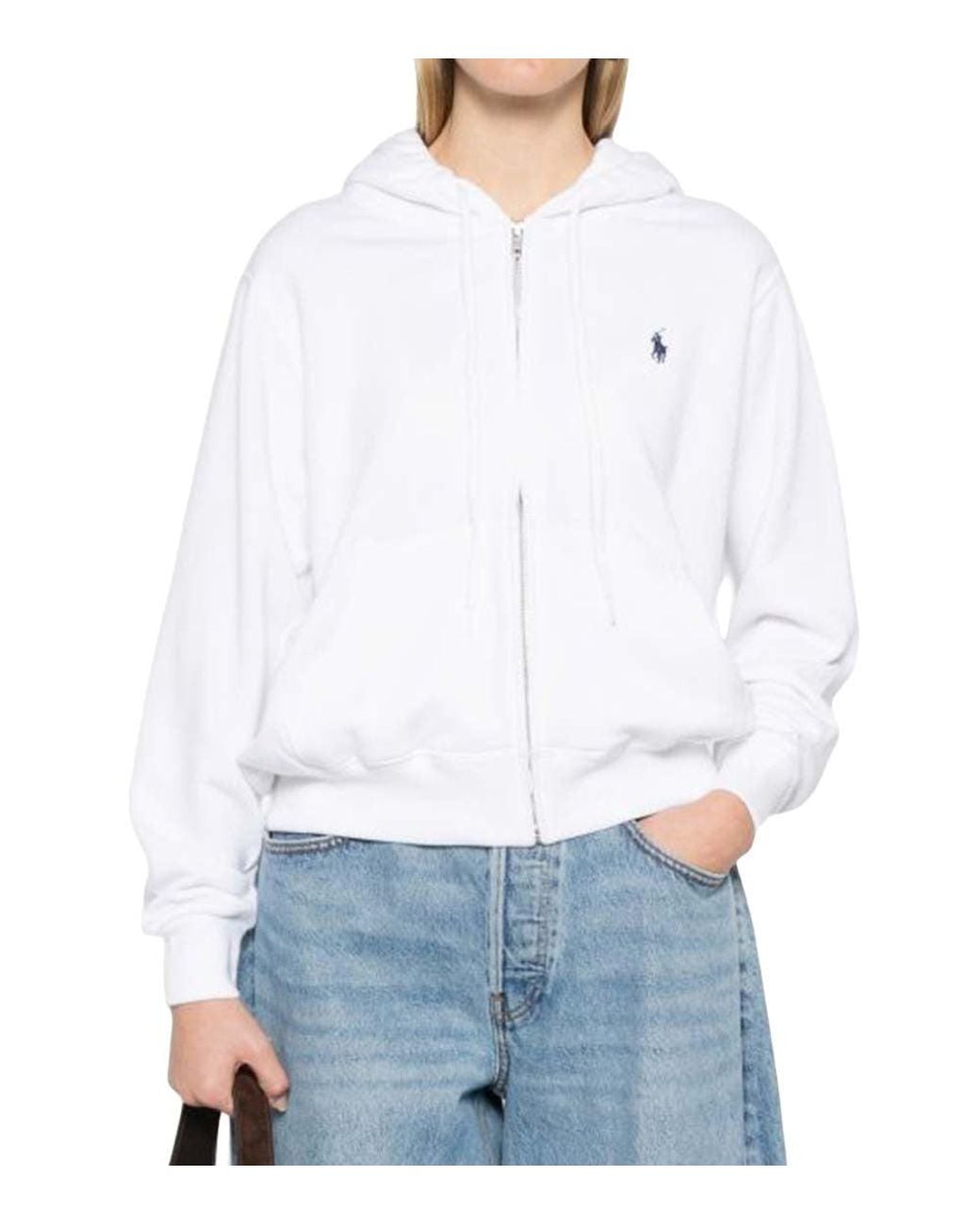 Polo Ralph Lauren White Logo Hood Sweatshirt