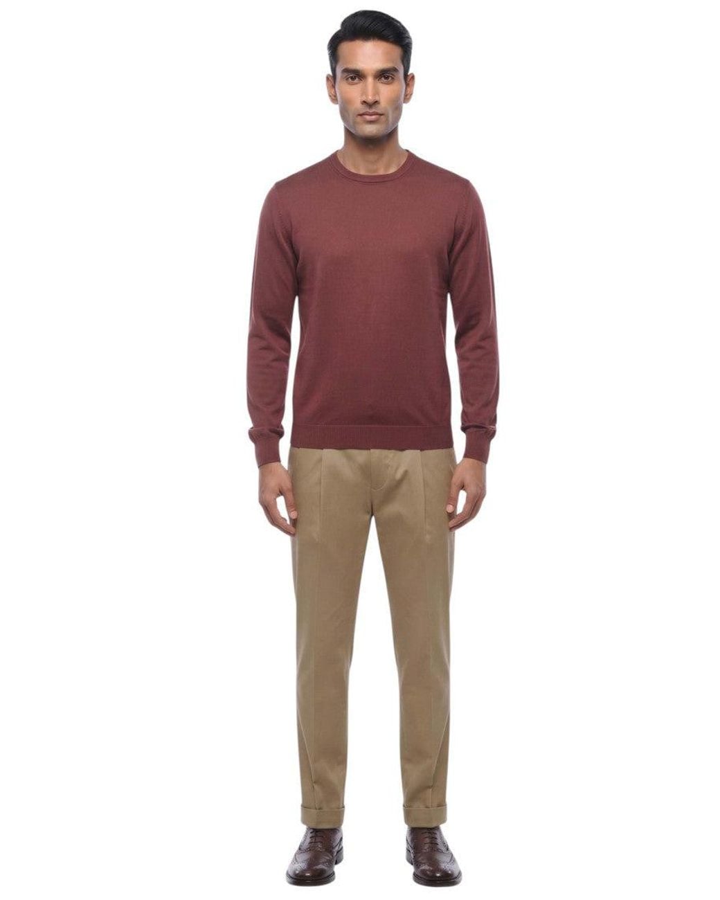 Corneliani Red Crew Neck Sweater for men