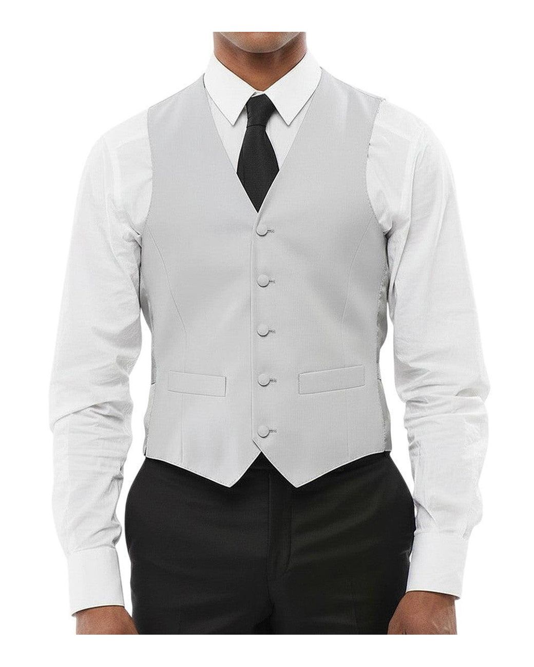 Corneliani Gray Light Solid Waistcoat for men
