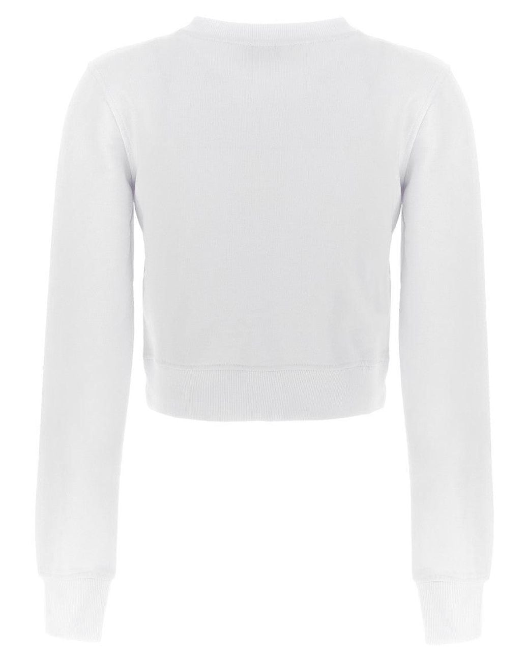 DIESEL White Cropped Sweatshirt
