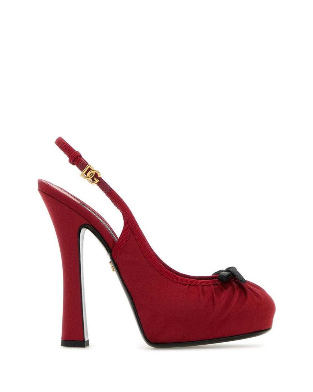 Dolce & Gabbana Red Satin Pumps