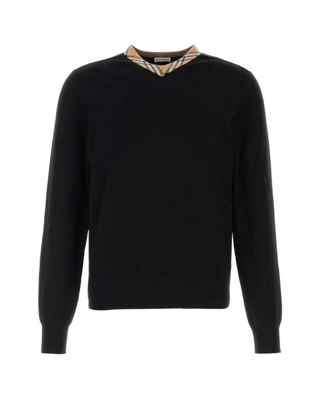 Burberry Black V Neck Sweater for men