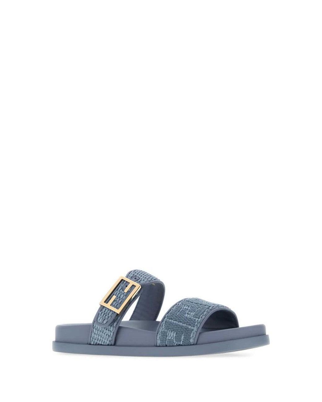 Fendi Blue Logo Sandals