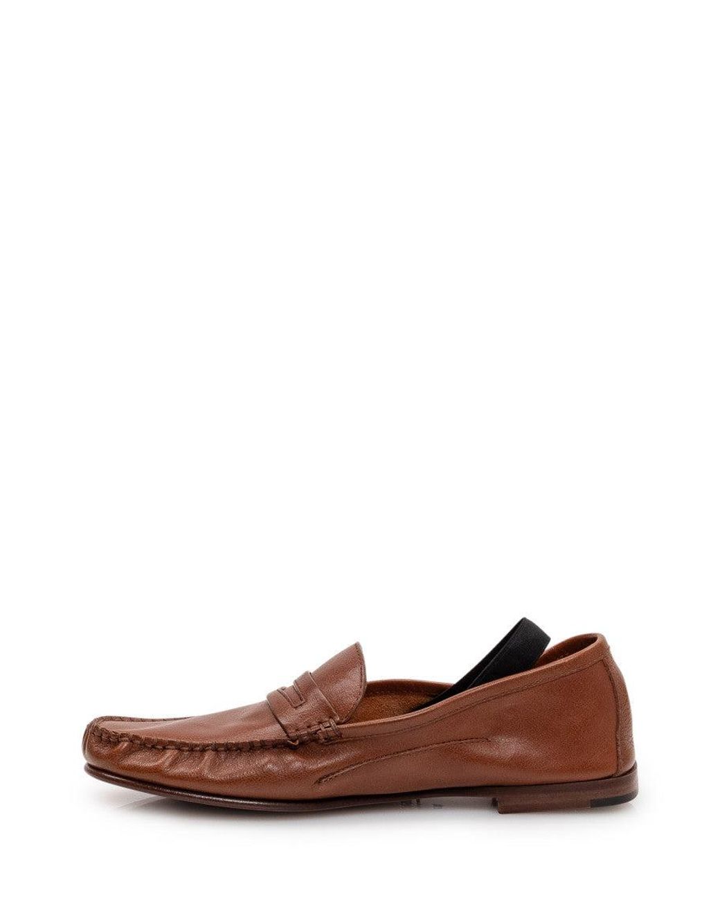 Versace Brown Metallic Front Loafers