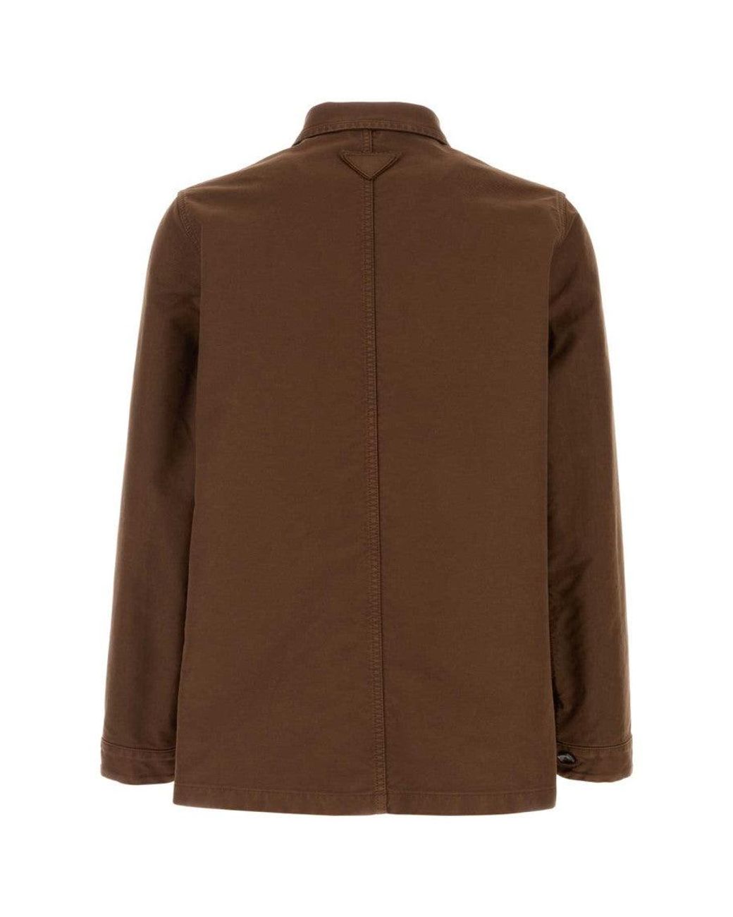 Prada Brown Shirt Collar Jacket for men