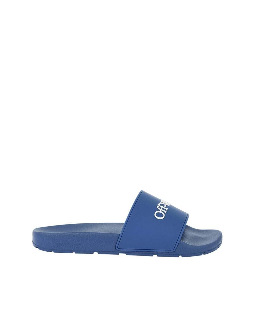 Off-White c/o Virgil Abloh Blue Logo Embossed Slides
