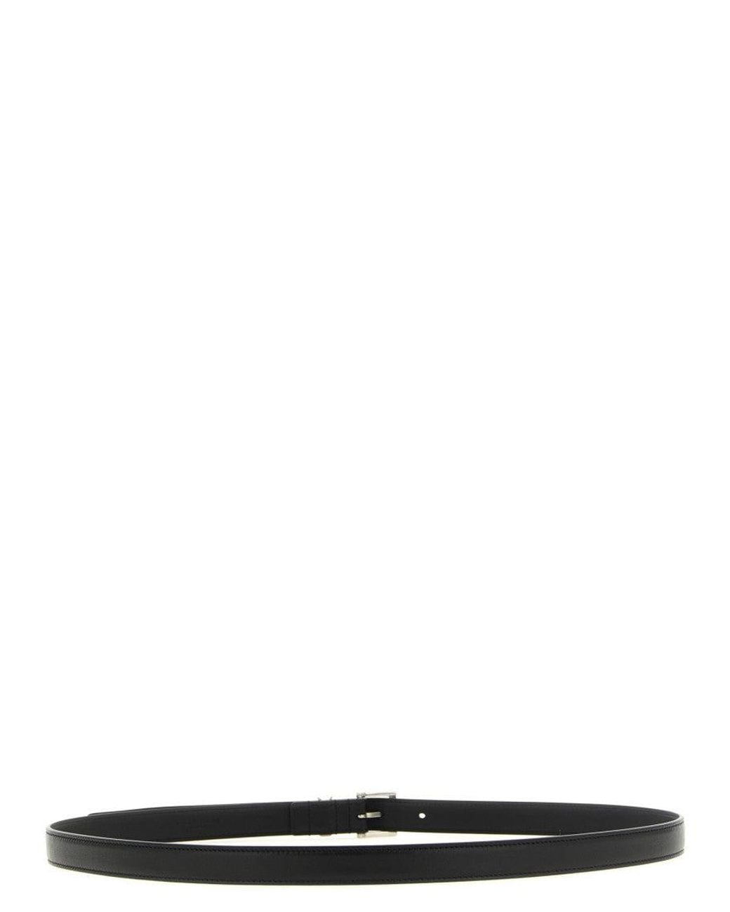 Saint Laurent Black Logo Buckle Belt for men