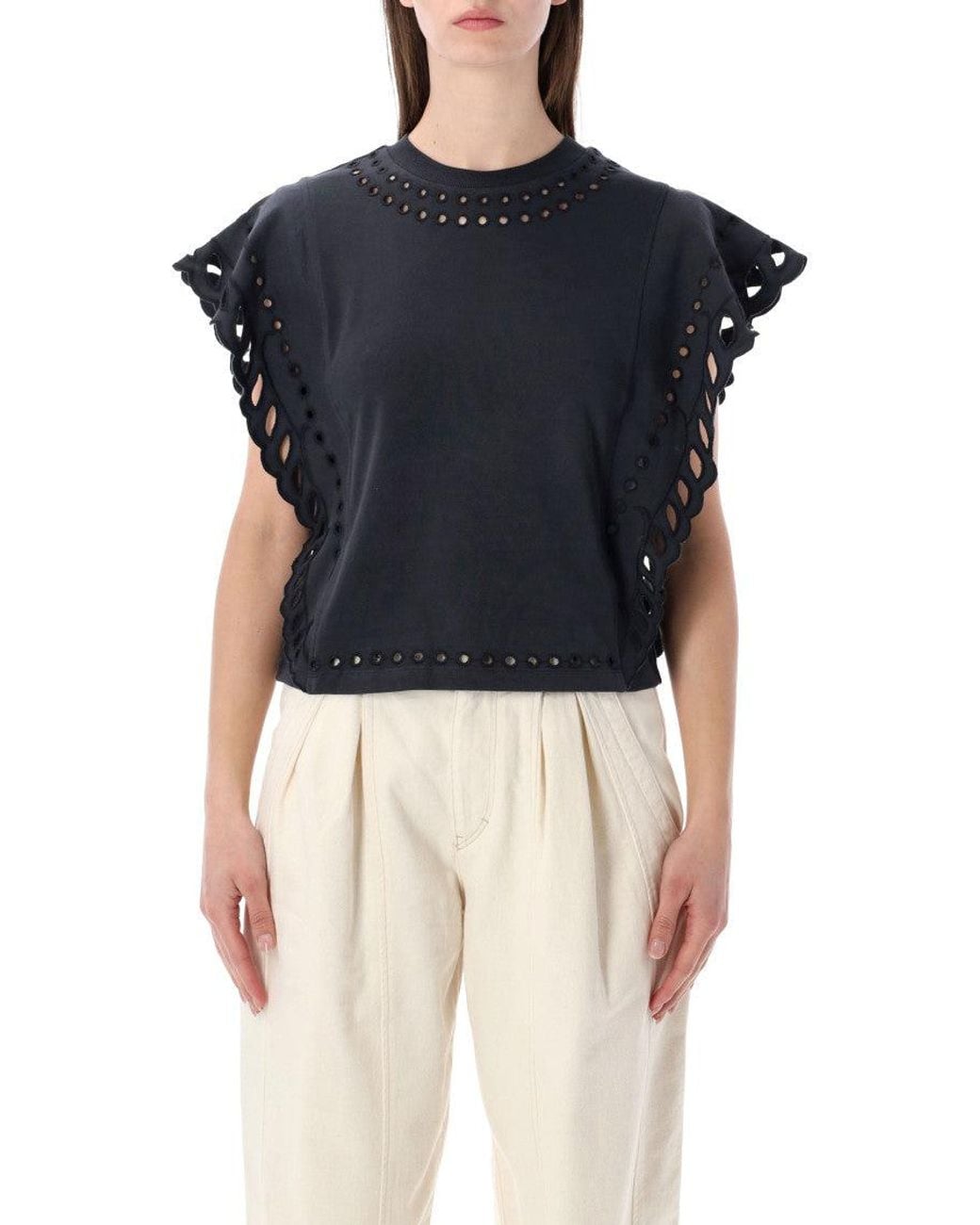 Isabel Marant Blue Crew Neck Top