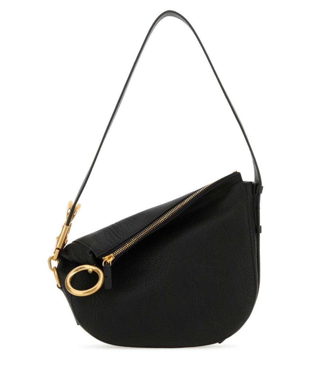 Burberry Black Burberry Calf Leather Shoulder Bag