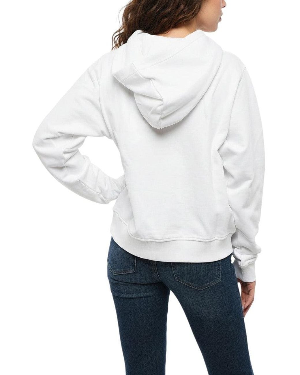 DIESEL White Logo Hood Sweatshirt