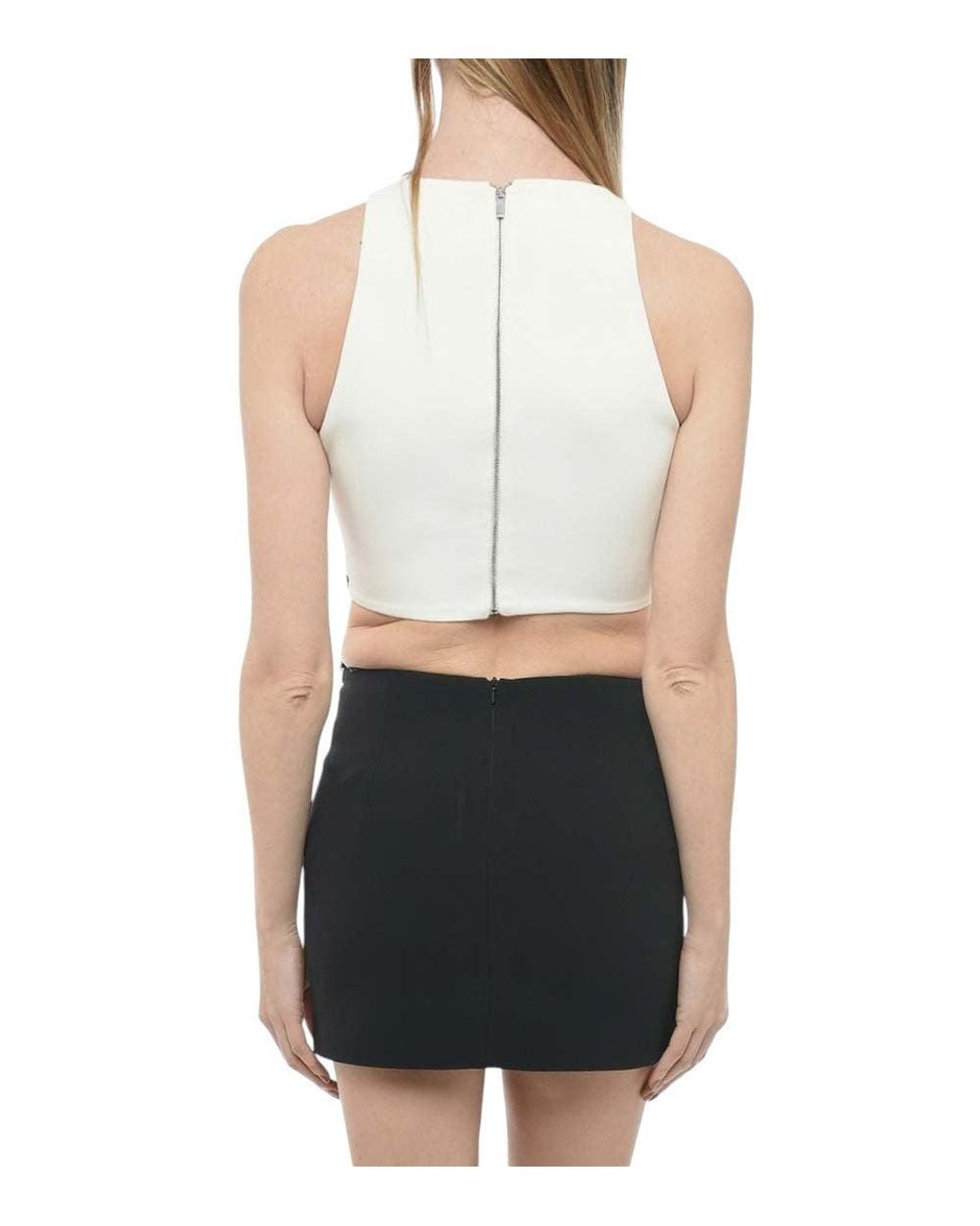 David Koma Black Embellished Crew Neck Top