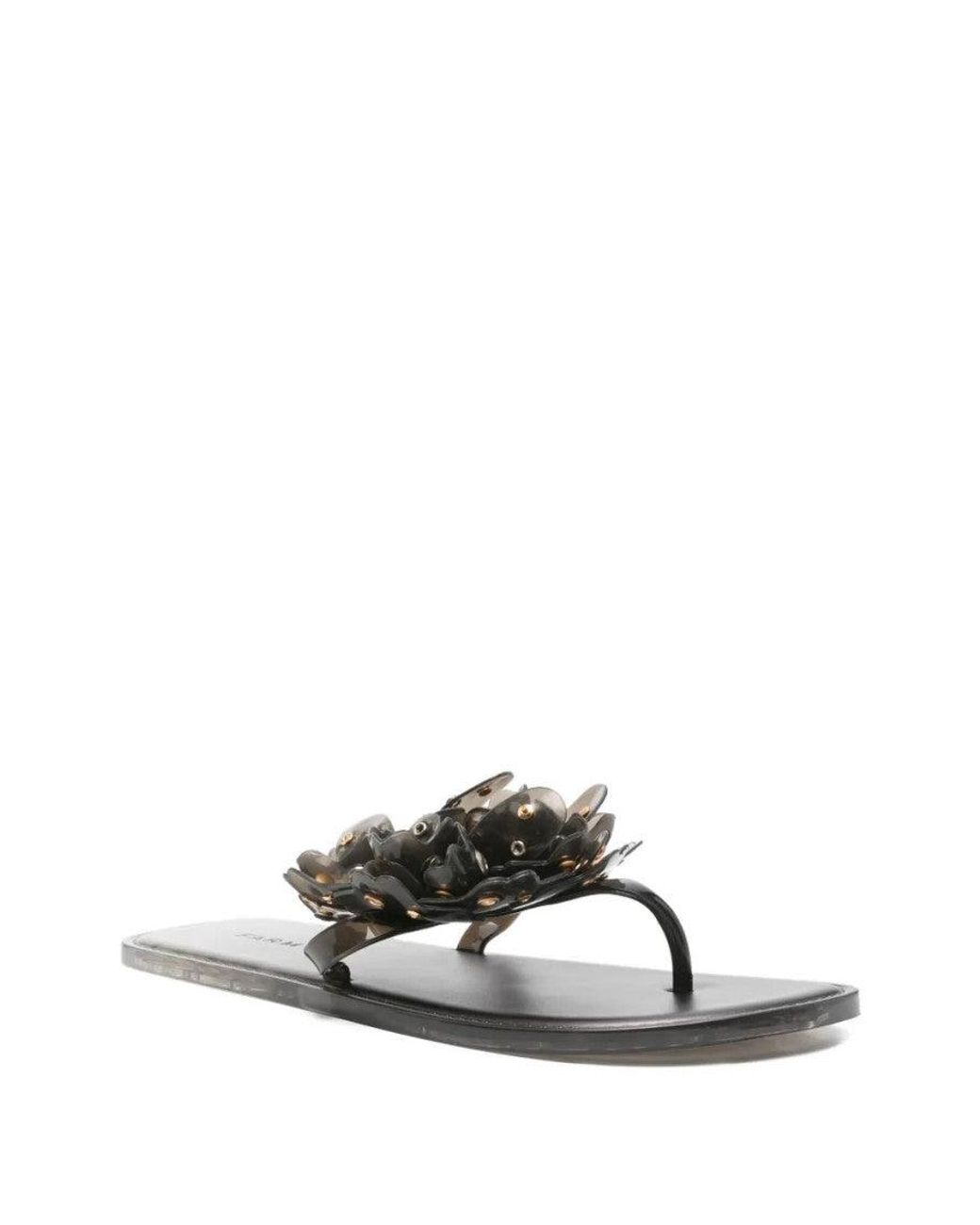 Farm Rio Black Floral Sandals