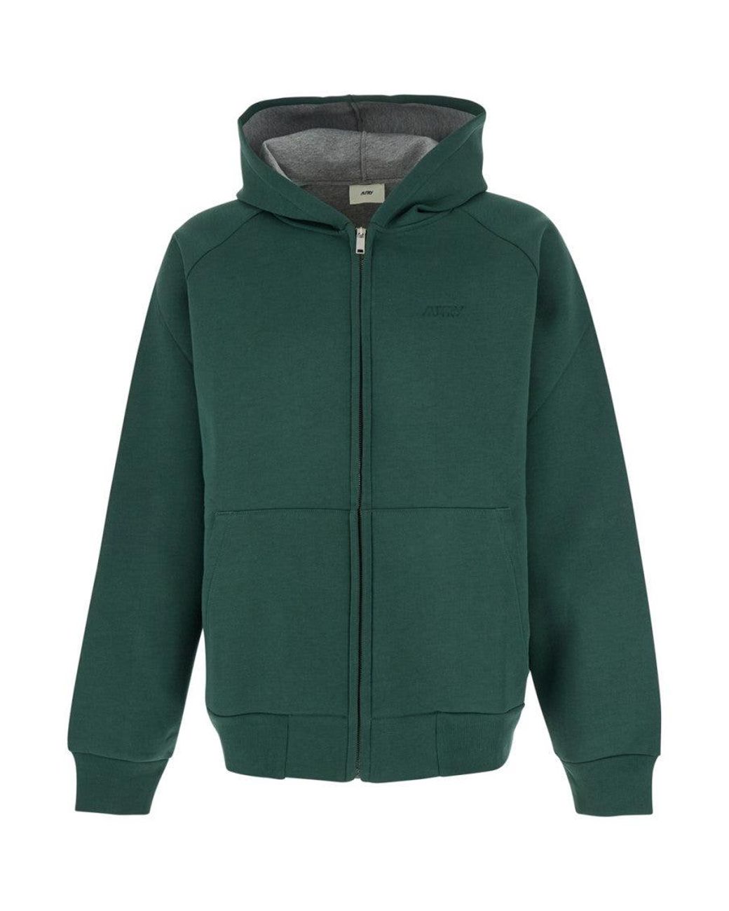 Autry Green Hoodie With Dropped Shoulders for men