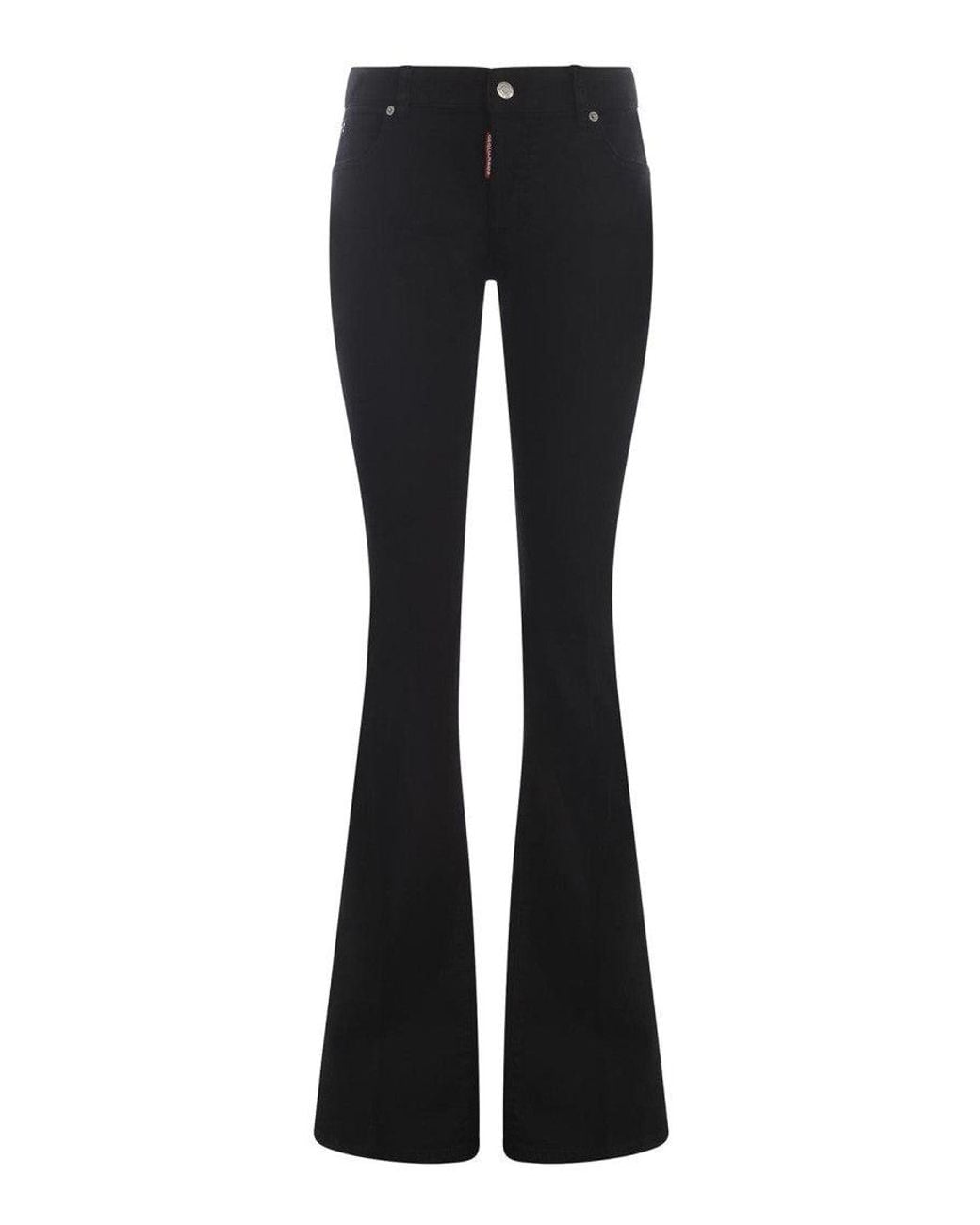 DSquared² Black Flared Mid Rise Jeans