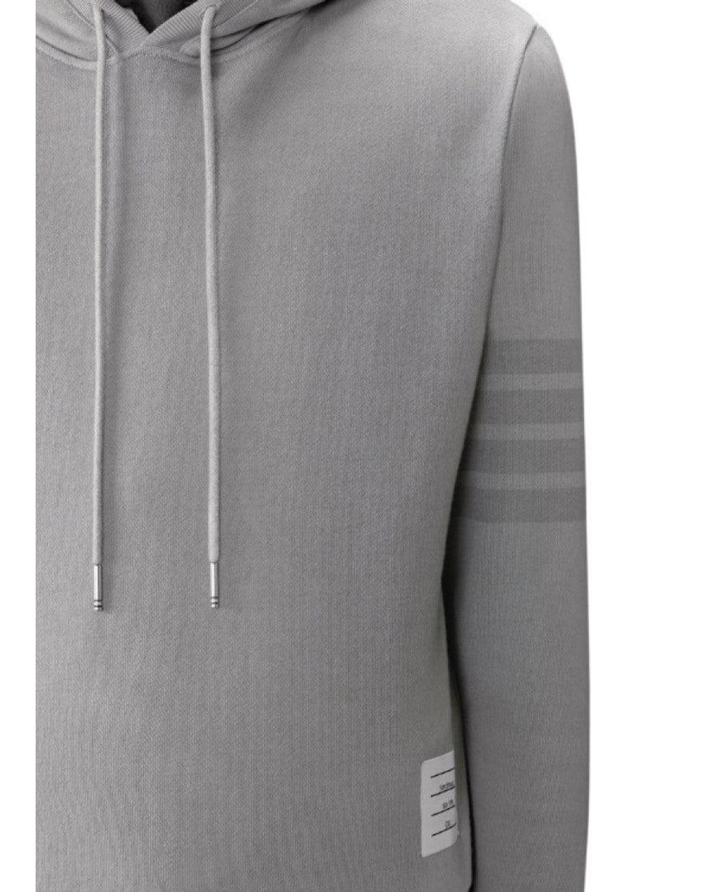 Thom Browne Gray Solid Hood Sweatshirt for men