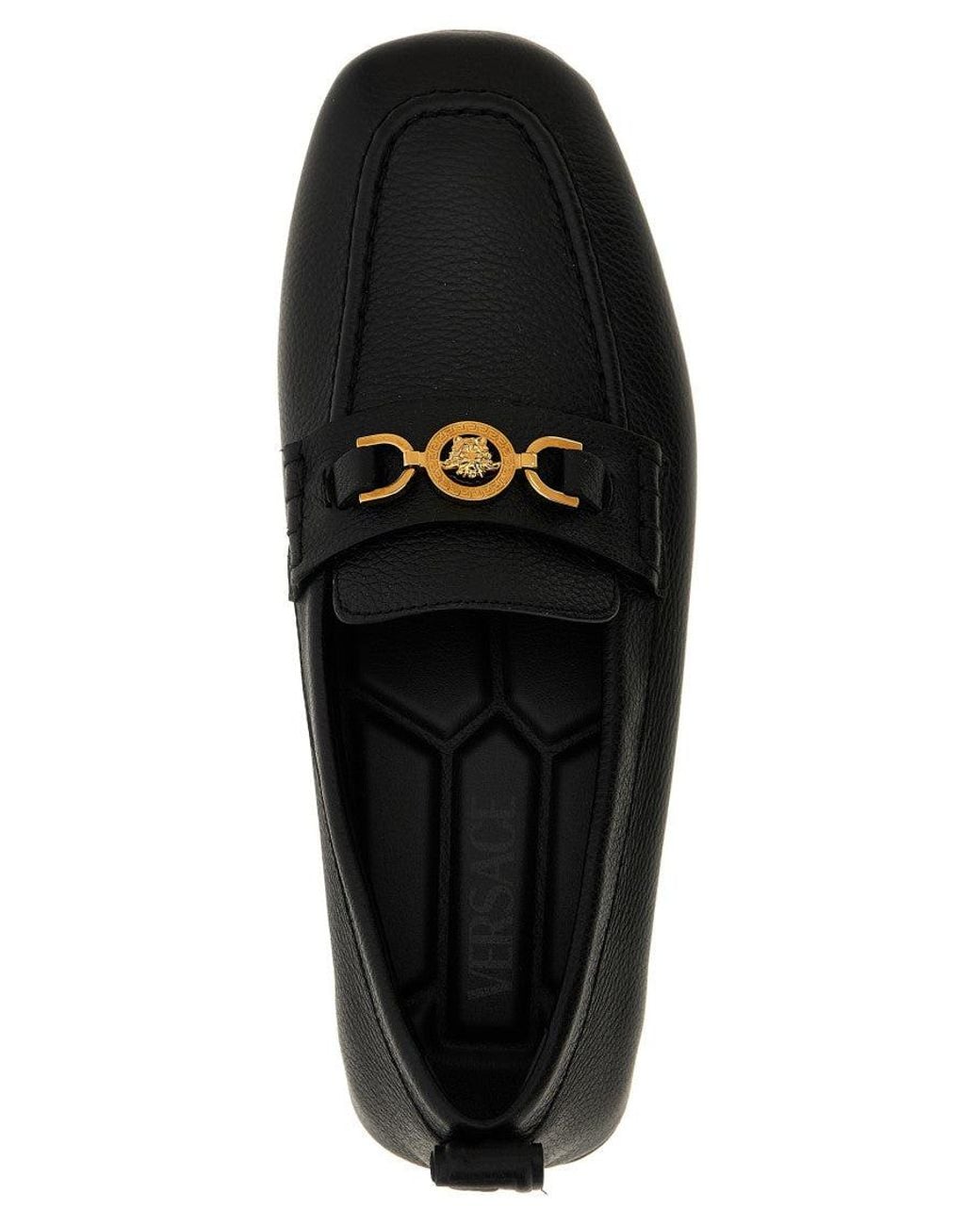 Versace Black 'Villa Driver' Loafers for men