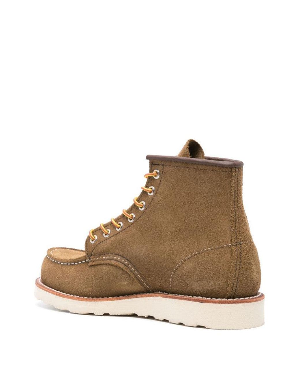 Red Wing Brown Classic Moc Toe Mohave Boots for men