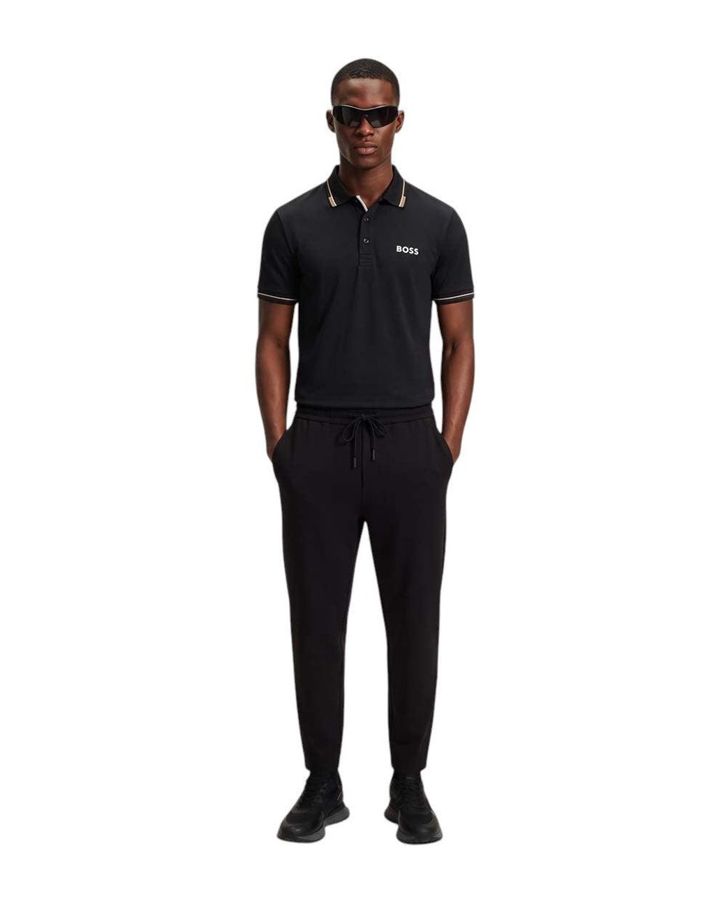 Boss Black Stretch Polyester Polo for men