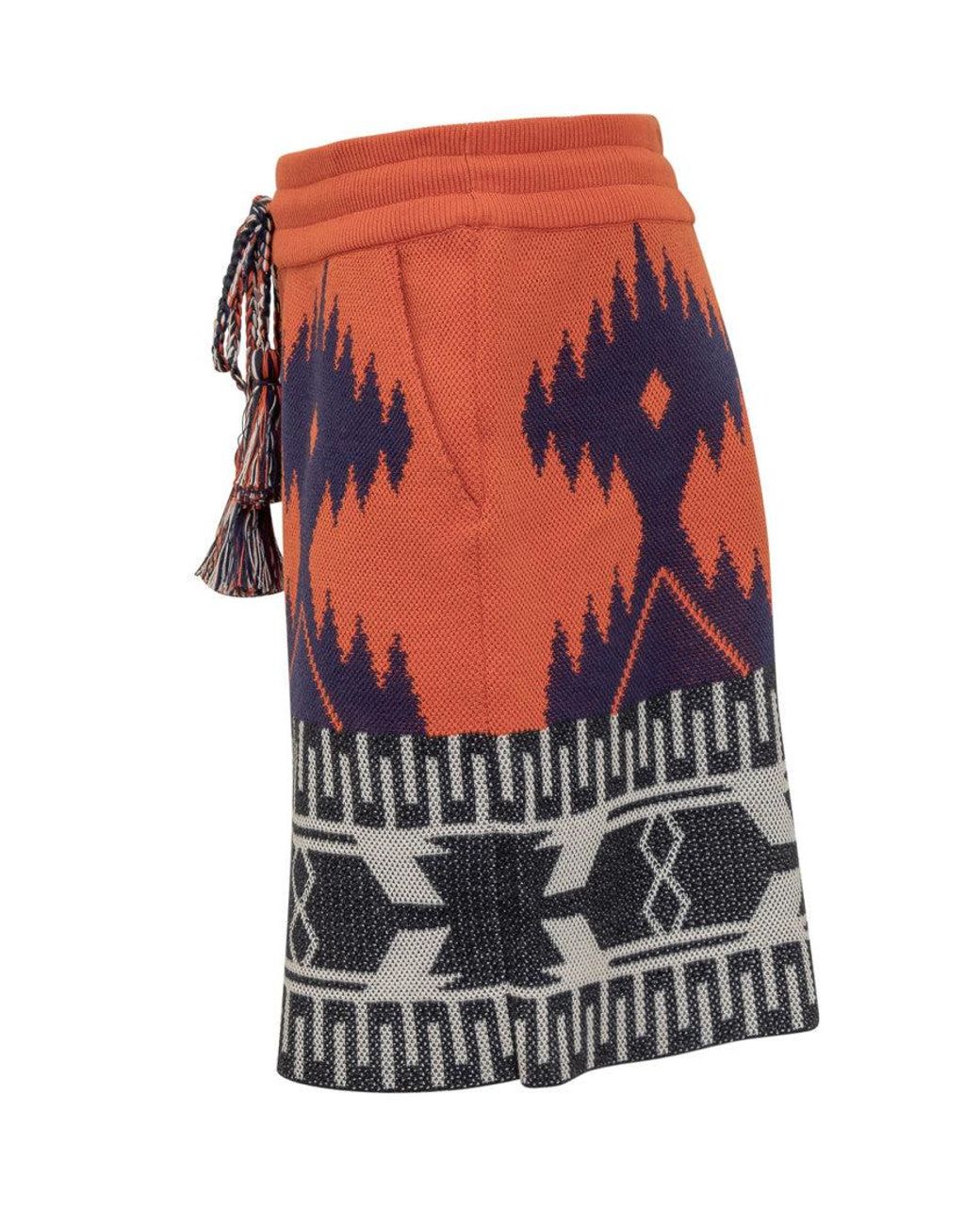 Alanui Blue Geometric Shorts for men