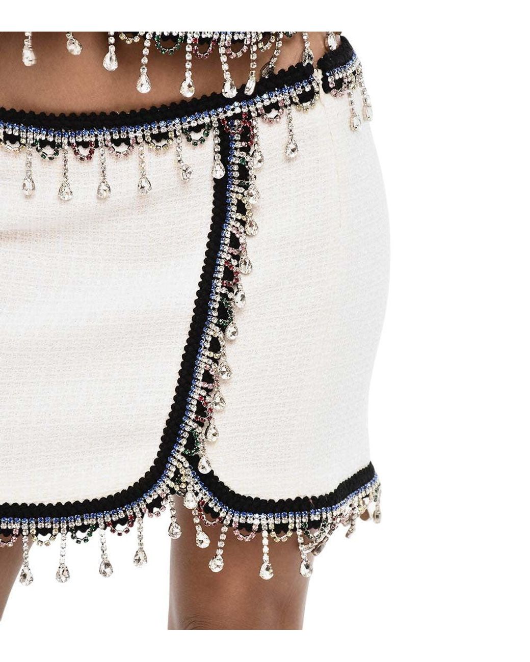 DSquared² White Embellished Mini Skirt