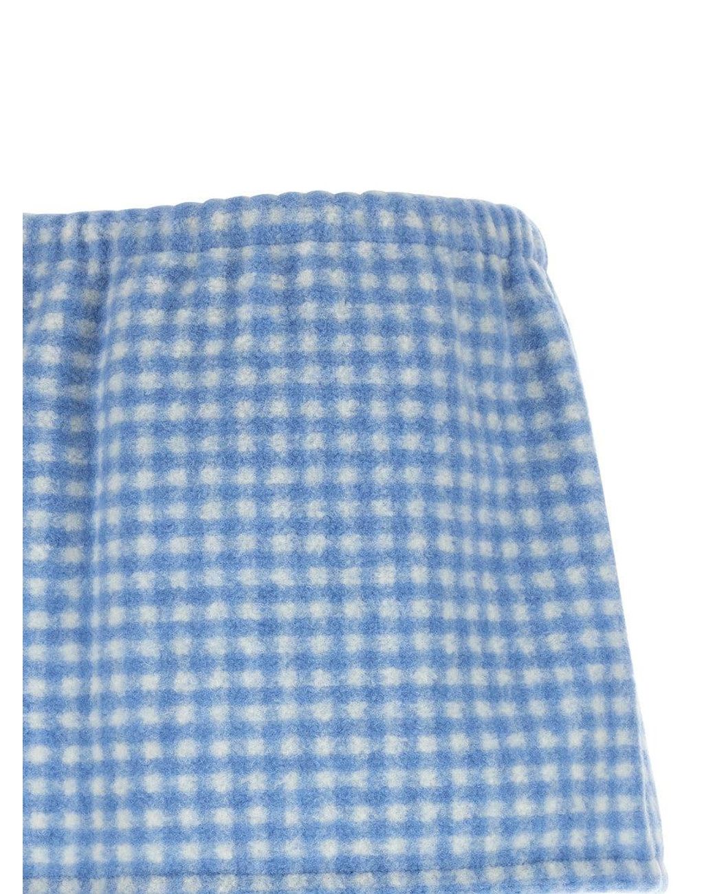 Miu Miu Blue Checks Mini Skirt