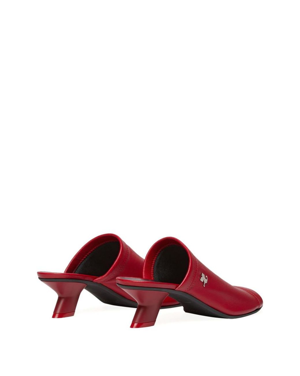 Courreges Red Wet Stretch Mules