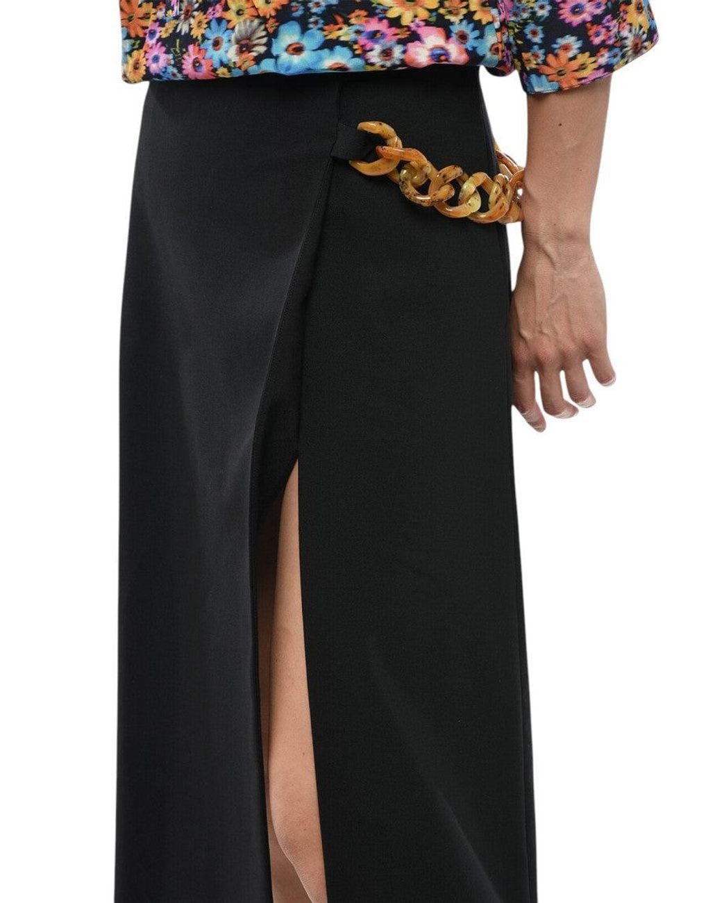 Stella McCartney Black Solid Midi Skirt
