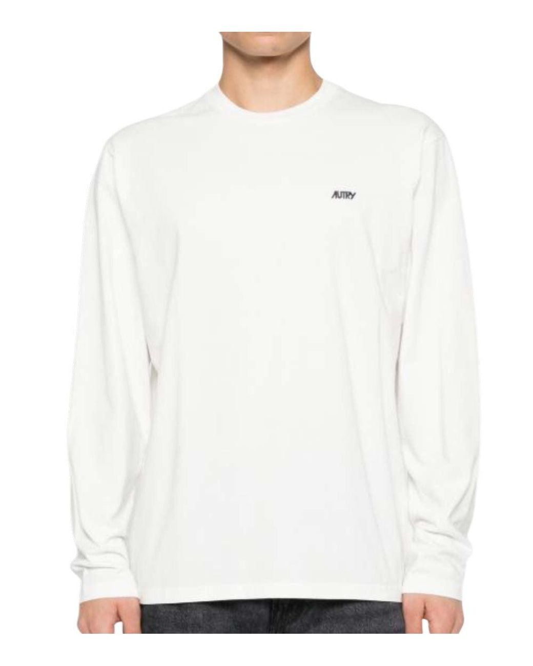 Autry White Logo Long Sleeve T-Shirt for men